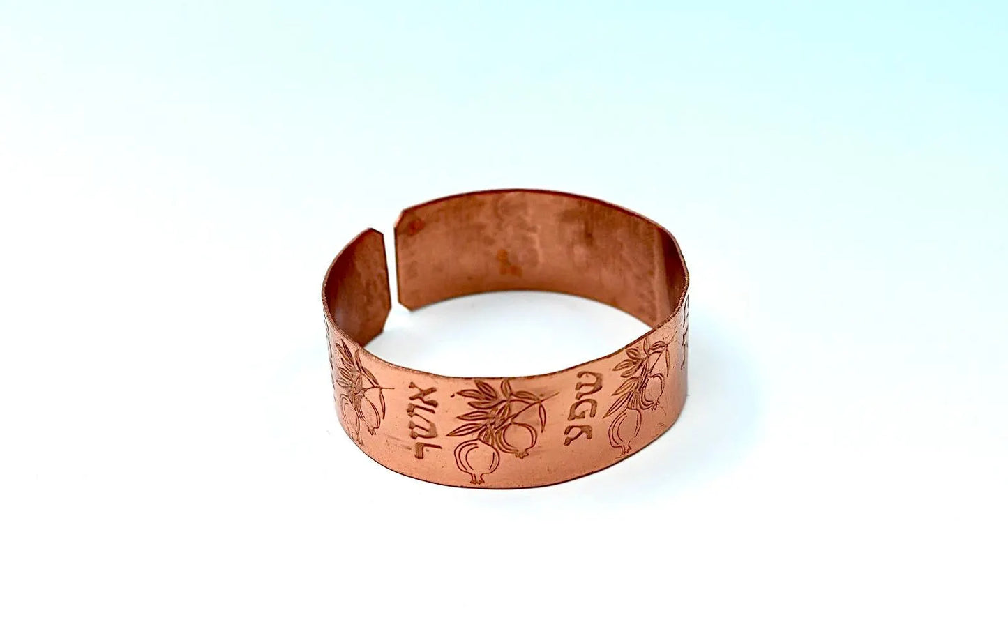 copper bracelet pomegranate with blessing