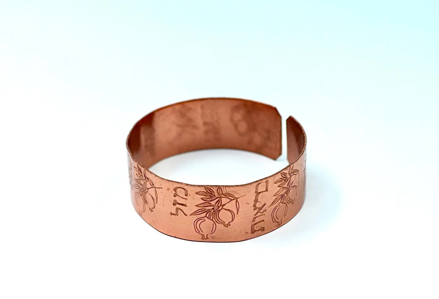 copper bracelet pomegranate with blessing