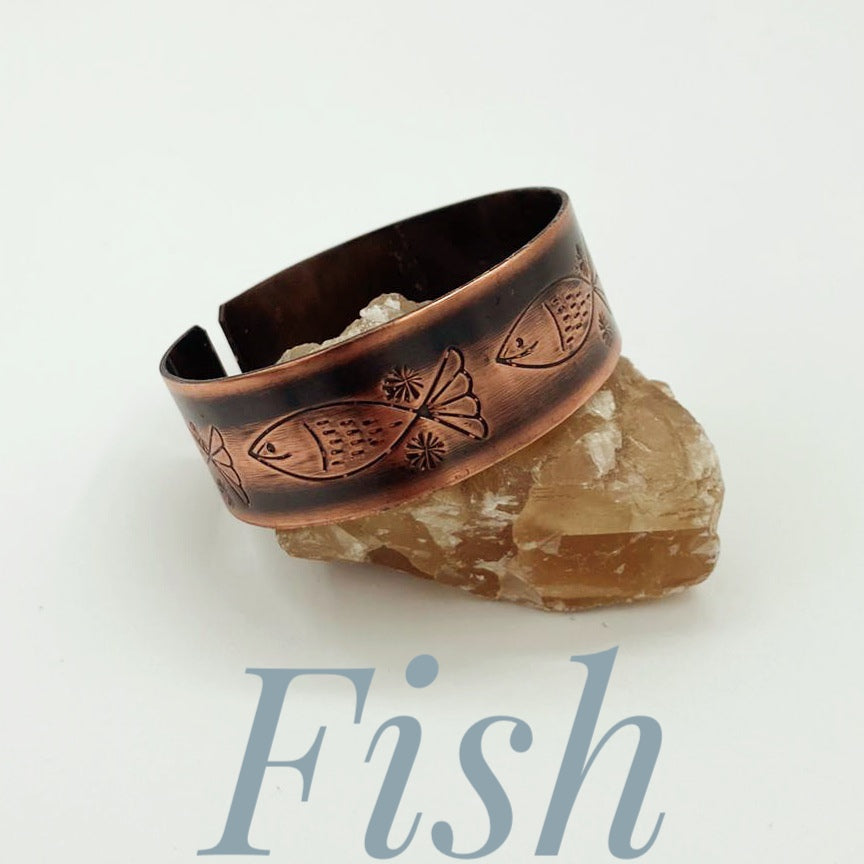 Hand made copper with oxidation bracelet with unique design