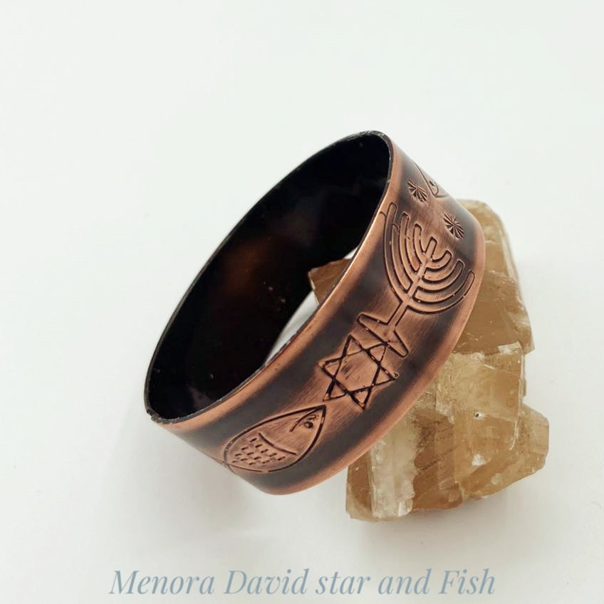 Hand made copper with oxidation bracelet with unique design