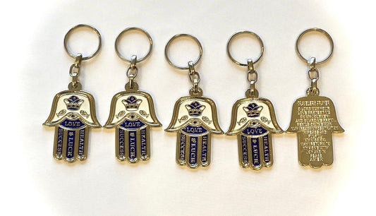 key chain Hamsa with the Travelers prayer in English