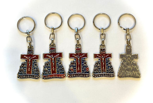 key chain cross  with Jerusalem