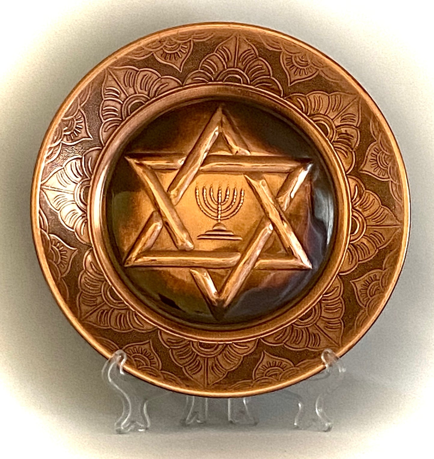 Copper plate with Star of David.